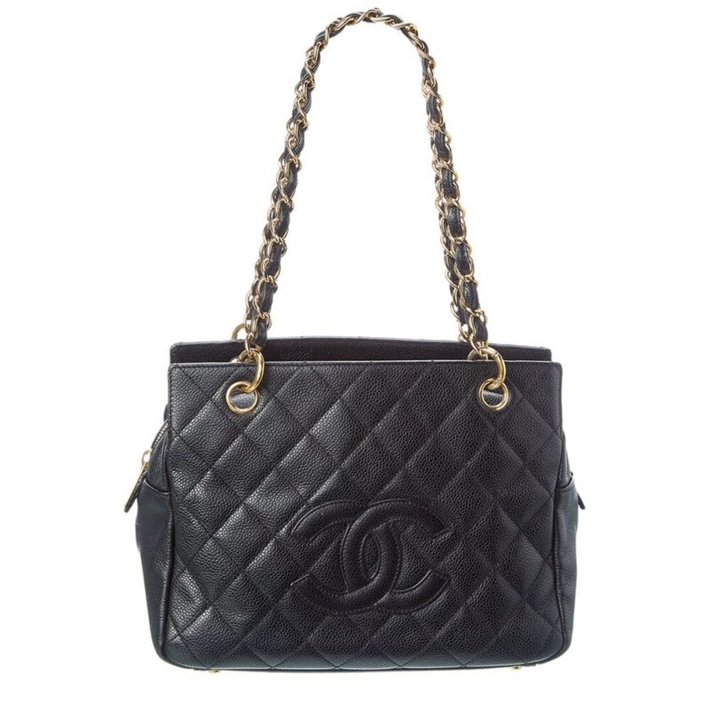 Chanel Black Quilted Caviar Leather Timeless Leather Tote (Authentic Pre-Loved)